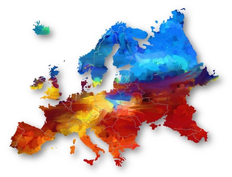 Karte von Europa bunt 