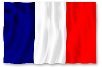 Die Grafik zeigt die blau-weiß-rote Flagge Frankreichs.