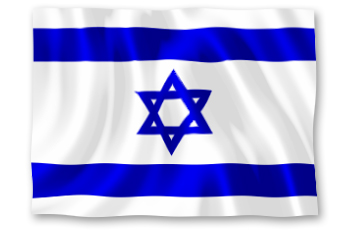 Die Grafik zeigt die Flagge Israels.