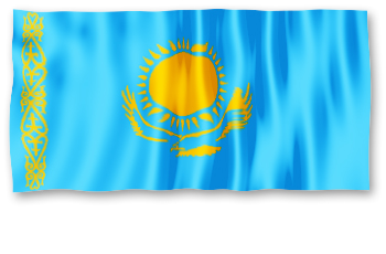 Die Grafik zeigt die Flagge Kasachstans.