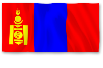Die Grafik zeigt die Flagge der Mongolei.
