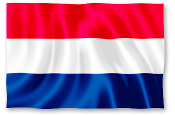 Die Grafik zeigt die rot-weiß-blau quergestreifte Flagge der Niederlande.