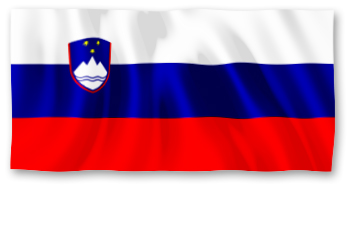 Die Grafik zeigt die Flagge Sloweniens.