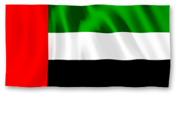 Die Grafik zeigt die Flagge der Vereinigten Arabischen Emirate.