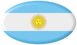 Die Grafik zeigt die Flagge Argentiniens.