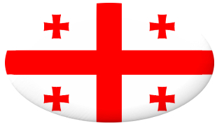 Georgische Flagge in ovaler Form.