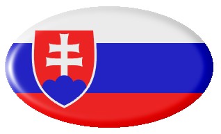 Die Grafik zeigt in ovaler Form die Flagge der Slowakei.