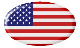 Die Grafik zeigt die Flagge der USA in ovaler Form.