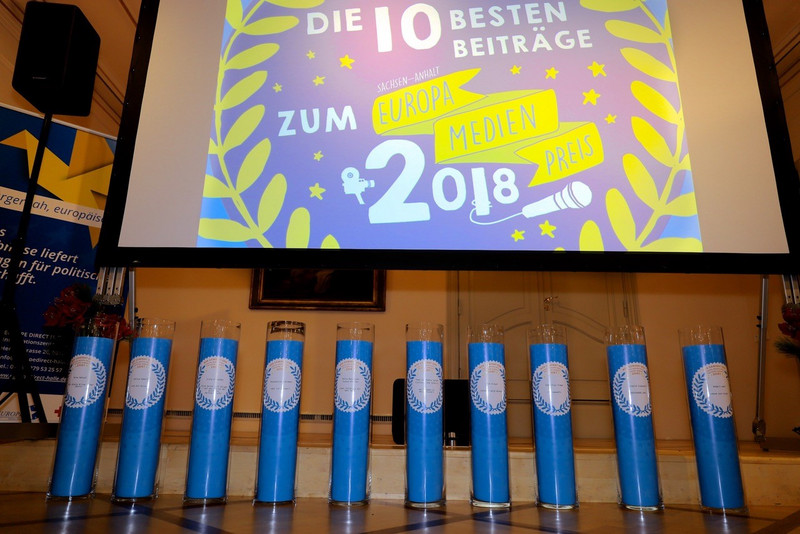 Europa.Medien.Preis 2018 Votingsäulen für den Publikumspreis