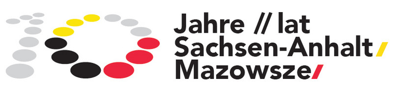 Die Grafik zeigt das Logo 10 Jahre Regionalpartnerschaft Sachsen-Anhalt mit Masowien
