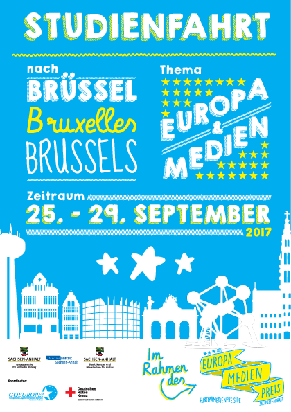 Flyer Studienfahrt nach Brüssel zum Europa.Medien.Preis 2017