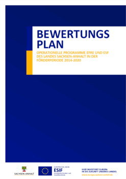 Das Foto zeigt das zum Großteil blaue Deckblatt des Bewertungsplans. (Bild: EU-VB) 